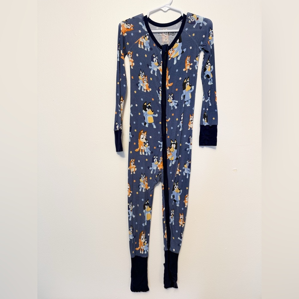 Little Sleepies Bluey Pajama Footies - Navy and Orange